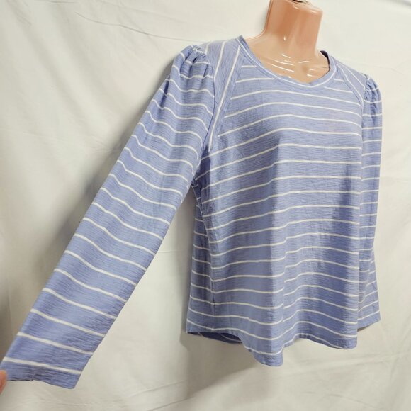Veronica Beard Jean Mason Baseball Tee Women Size L Blue - Picture 8 of 16